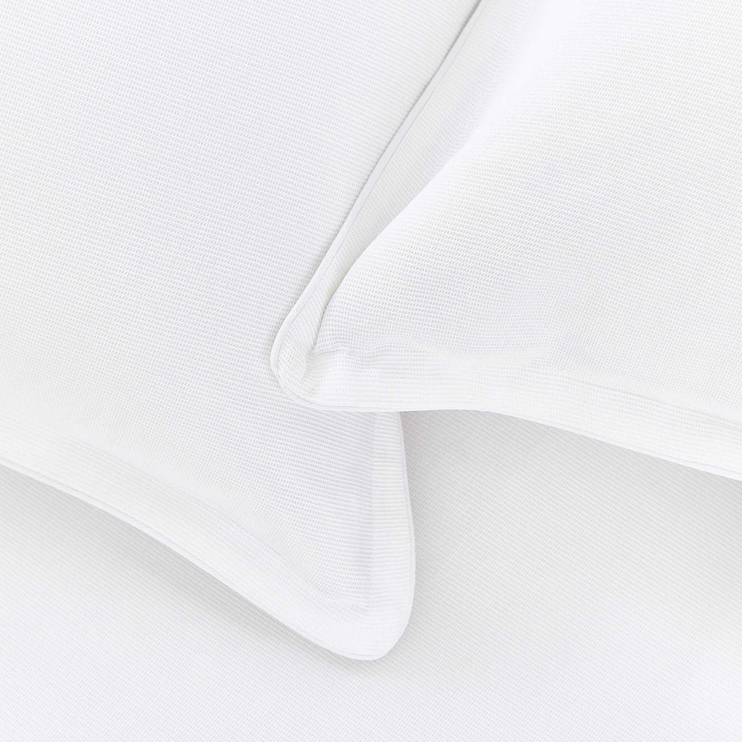 White Textured Waffle Bedding Detail