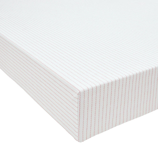 Clemmie Fitted Sheets, Rose Shell & White