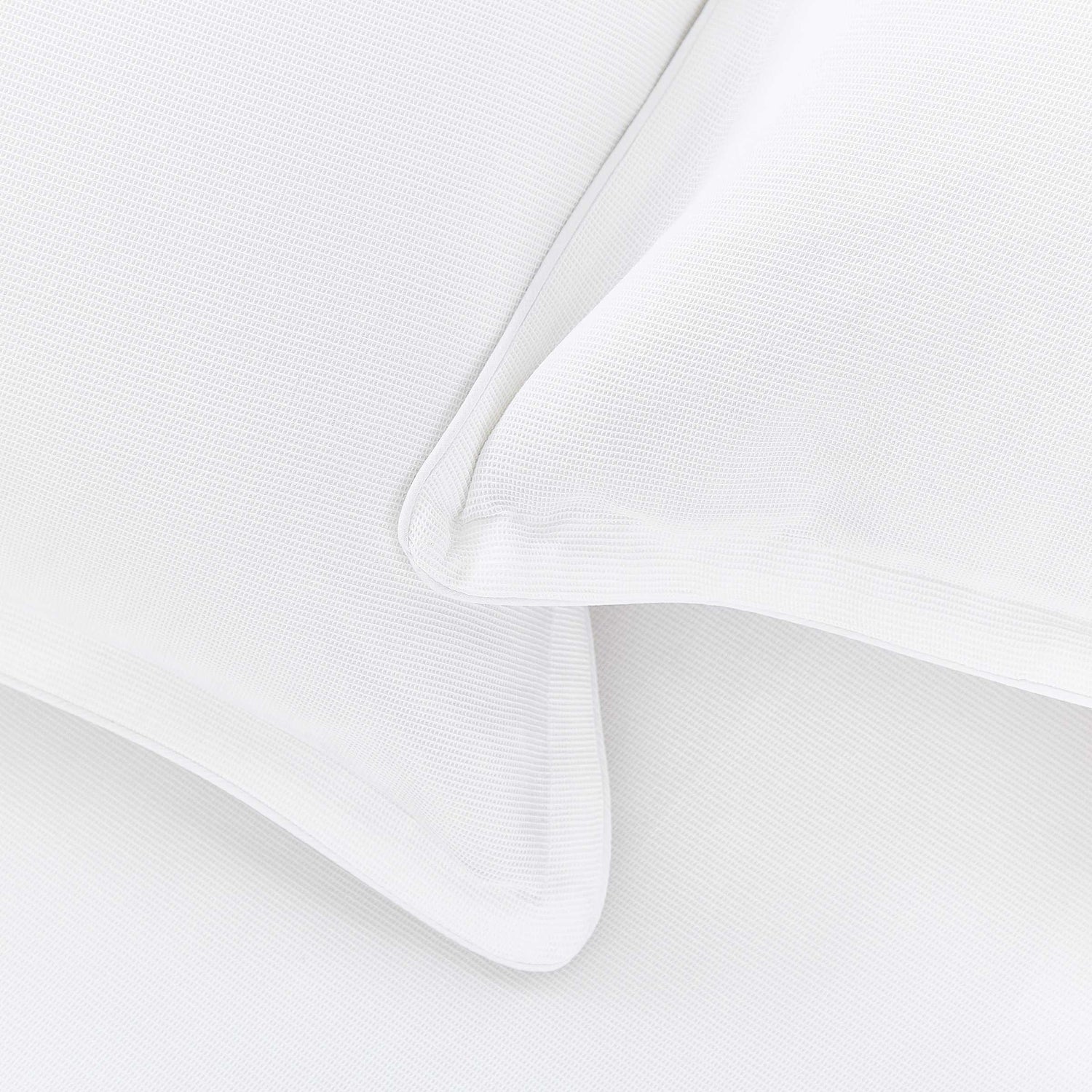 White Textured Waffle Bedding Detail